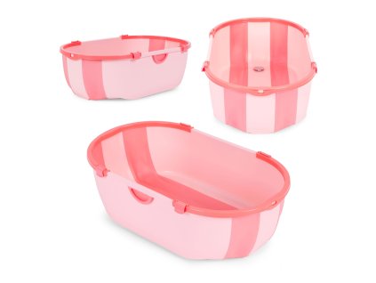 detska skladaci cestovni vanicka s odtokem ruzova