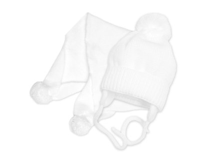 zimni cepicka s salou nature 0 6m bila