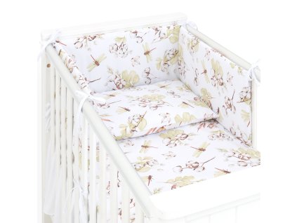 mantinel s povlecenim do postylky 3d sada cotton 135x100 cm bila bezova