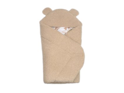 berankova zavinovacka s kapuci bavlna beranek teddy srnka bezova hneda