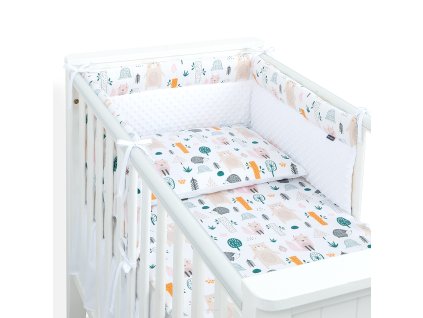 mantinel s povlecenim do postylky 3d sada animal minky 135x100 cm