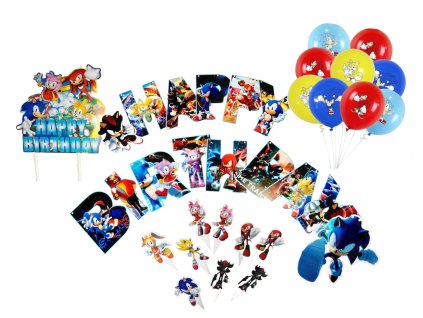 velka narozeninova sada jezek sonic a pratele 42ks