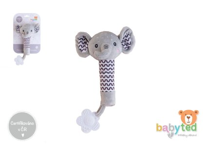 Slon babyted pískátko/kousátko plyš 25cm na kartě v sáčku 0m+