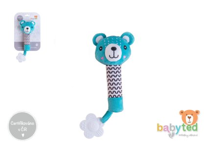 Medvídek babyted pískátko/kousátko medvěd plyš 25cm na kartě v sáčku 0m+