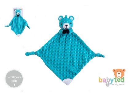 Medvídek usínáček babyted kousátko, chrastítko plyš 25x25cm na kartě v sáčku 0m+