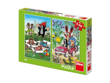 Puzzle Krtek se Raduje 2x48 dílků 18x26cm v krabici 27x19x4cm