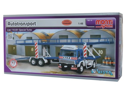 Stavebnice Monti System MS 19 Autotransport Liaz 1:48 v krabici 31,5x16,5x7,5cm