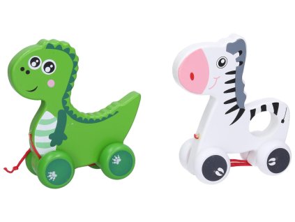 Zvířátko tahací dřevěné 12x13 cm 3 druhy (1 ks)