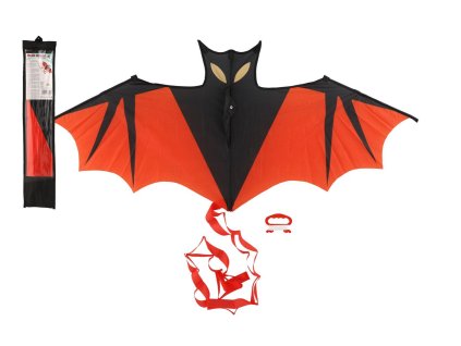 Drak létající netopýr nylon 120x55cm v látkovém sáčku 10x54x2cm