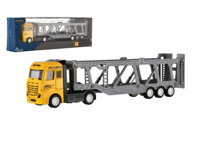 Auto kamion přepravník plast 22cm na volný chod v krabičce 26x9x4cm