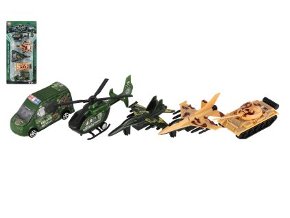 Vojenská sada dopravní prostředky 5ks plast 11-16cm