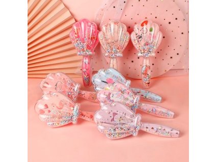 Dětský transparentní kartáč na vlasy s animovanými obrázky (SKLAD)