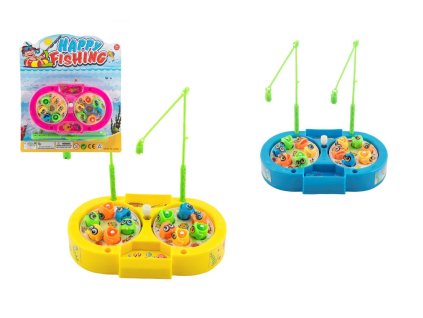 Hra ryby/rybář magnetická plast 14cm + 2 pruty na natažení 3 barvy (1 ks)