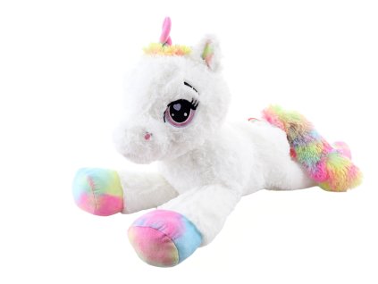 Plyš Jednorožec 80cm bílý