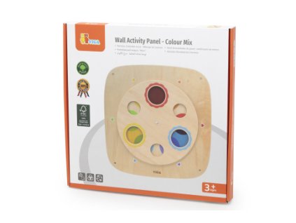 Dřevěný nástěnný panel - barevné kruhy