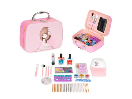 detska sada kosmetiky v kufriku se zrcatkem a uv led lampou