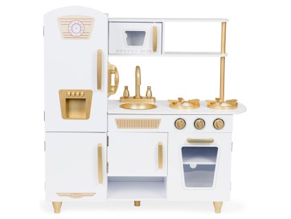 detska drevena kuchynka velka bilo zlata