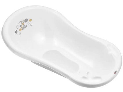 detska vanicka zebra s vypustem a protiskluzovou podlozkou 84 cm bila