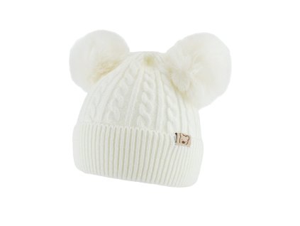 pletena zimni cepice bambulka ekru vel 48 54 cm