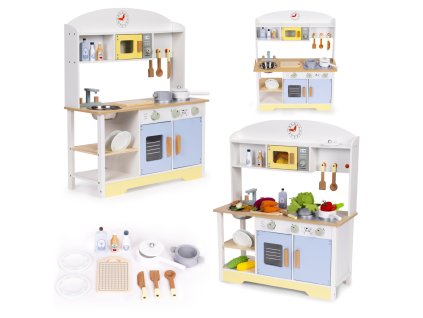 detska kuchynka s pecici troubou prackou a mikrovlnkou 12 doplnku