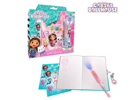 DÁRKOVÁ SADA TAJNÉ PERO, NOTES A SAMOLEPKY GÁBININ KOUZELNÝ DOMEK (Velikost uni)