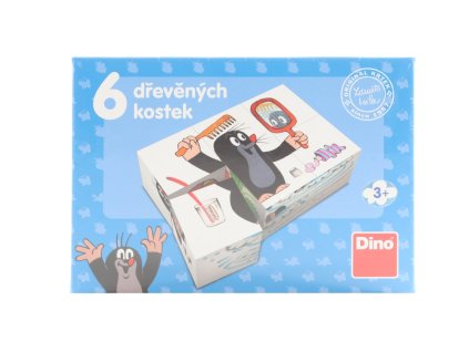 Dřevěné kostky 6 ks Krtek