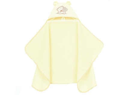 maxi osuska ponco s kapuci medvidek 80x80 cm smetanova