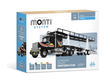 Stavebnice Monti System MS 39 Autorodeo Trailer Western star 1:48 v krabici 32x20x7,5cm