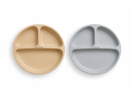 2x silikonovy talir trikomorovy bezovy sedy