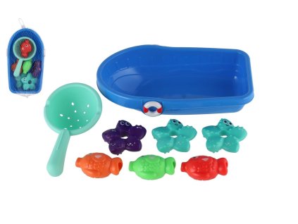 Sada do vany plast lodička, sítko s mořskými zvířátky