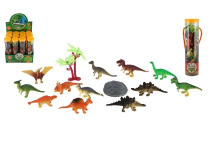 Dinosauři plast 5-8 cm v tubě sada 12 ks