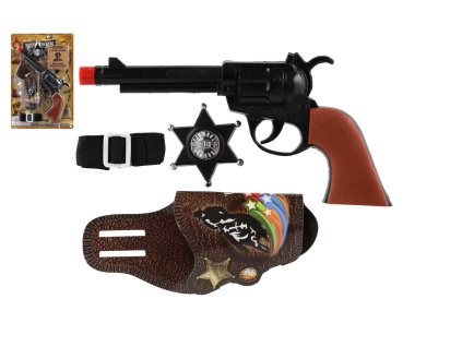 Pistole klapací s doplňky plast 22cm na kartě