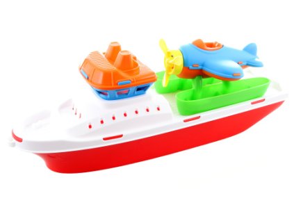 Loď s letadlem 40 cm plastová