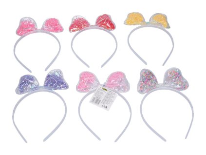 Čelenka s mašlí plast 12x19cm mix barev