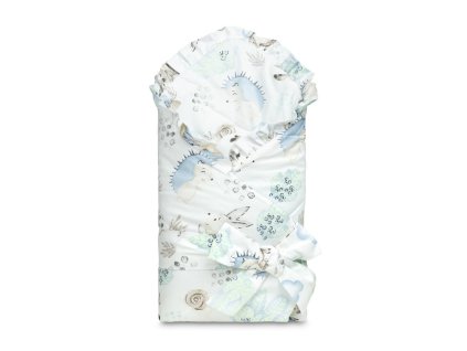 zavinovacka pro miminko s volankem 75x75cm lesni zviratka