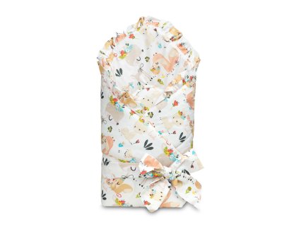 zavinovacka pro miminko s volankem 75x75cm zviratka