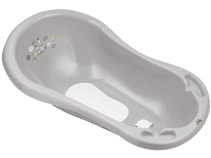 detska vanicka zebra s vypustem a protiskluzovou podlozkou 100 cm seda