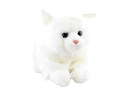 Plyš Kočka bílá ležící 20 cm Eco-friendly