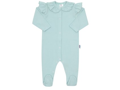 Kojenecký bavlněný overal New Baby Stripes ledově modrá (Barva Modrá, Velikost 68 (4-6m))