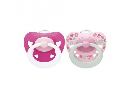 Šidítko NUK Signature 6-18m 2ks holka (Barva Růžová, Velikost 6-18 m)