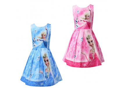 2 Color Girls Dress Summer Cosplay Snow Elsa Anna Dresses For Girls Birthday Gift Costume Dress 1