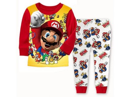 Hot Selling Baby Boys Toddler 2PCS Set Super Mario Sleepwear Nightwear Pajamas Set 1 7Y 1