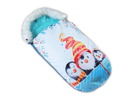 fusak baby nellys winter friends lux velvet s kozesinkou 105x55 cm kamaradi tyrkys