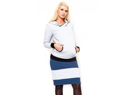 Těhotenská sukně Be MaaMaa - LORA jeans/sv. šedé (Velikosti těh moda XS (32-34))
