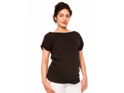 Be MaaMaa Těhotenské triko Lia - černé (Velikosti těh moda XS (32-34))