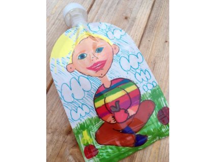 domky klasicka plnitelna kapsicka 140 ml malovana kresba 1 ks