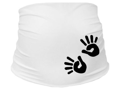 Těhotenský pás s ručičkami, vel. S/M - bílá, Be MaaMaa (Velikost oblečení S/M)