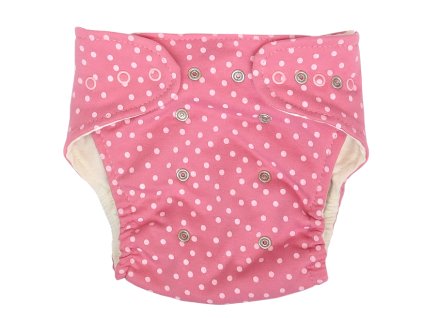 Mamatti Látková plenka EKO sada - kalhotky + 2 x plenka, Princezna Puntík, růžová (Velikost 5 - 14 kg)