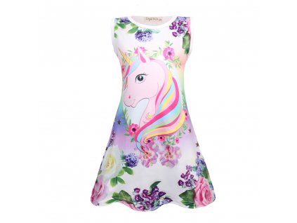 8 Unicorn Kids Dress Girl Cartoon Butterfly Birthday Party Kids Girls Summer Dresses Summer Soft Children Kids