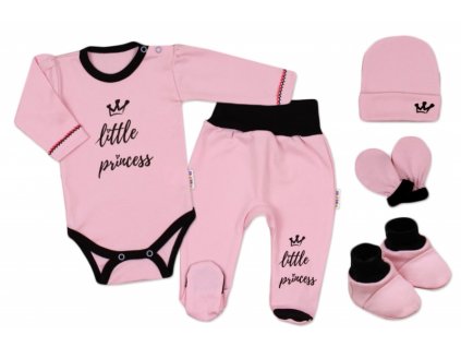 Baby Nellys 5-ti dílná soupravička do porodnice Little Princess - růžová